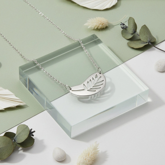 Stříbrný náhrdelník květina N6354