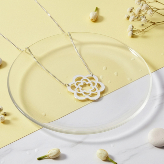 Stříbrný náhrdelník květina N5185_N