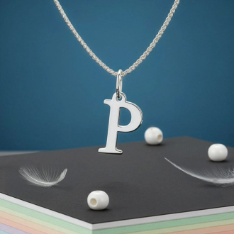 Stříbrný přívěsek s řetízkem písmeno KO1080_CU035_45