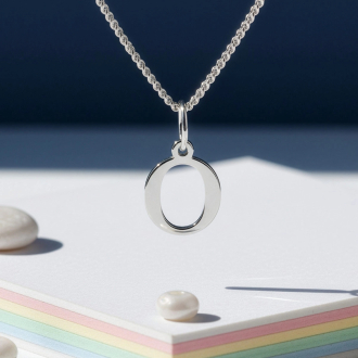 Stříbrný přívěsek s řetízkem písmeno KO1079_CU035_45