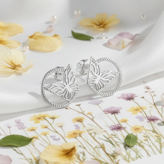 Stříbrné náušnice motýl NA2071