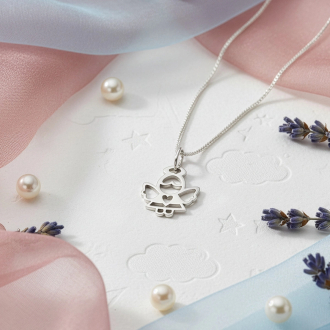 Stříbrný přívěsek s řetízkem anděl KO6156_CU025_40_A