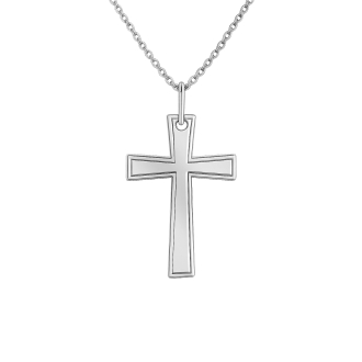 Stříbrný přívěsek s řetízkem křížek KO6115_CU040_45