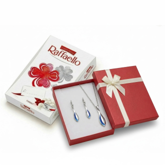 Dárková sada pro ženy kapka s modrým dekorem