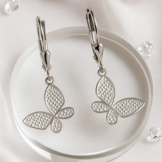 Stříbrné náušnice motýl NA2004