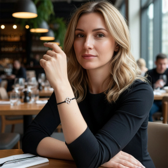 Šňůrkový náramek stříbrný čtyřlístek KA5032