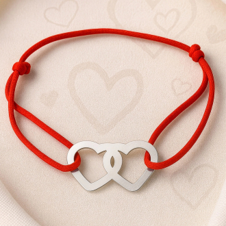 Šňůrkový náramek stříbrný srdce KA5022