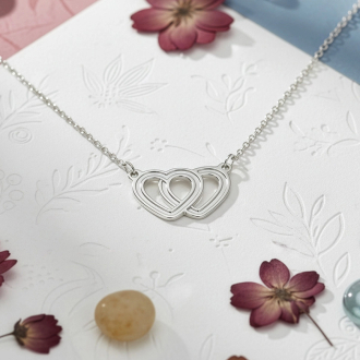 Stříbrný náhrdelník srdce N6061