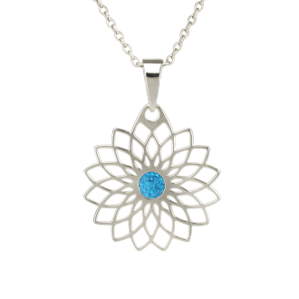 Stříbrný přívěsek s řetízkem květina KO6004_BR035_45_A