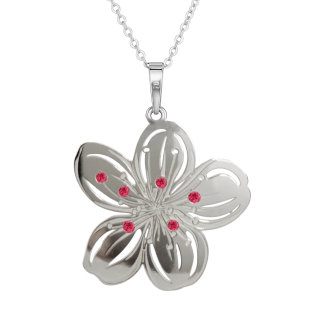 Stříbrný přívěsek s řetízkem květina KO5042_BR035_45